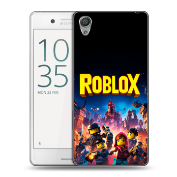 Пластиковый чехол на Sony Xperia X Performance с принтом Roblox Роблокс