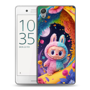 Пластиковый чехол на Sony Xperia X Performance с принтом Labubu Лабубу Пластиковый чехол на Sony Xperia X Performance с принтом Labubu Лабубу