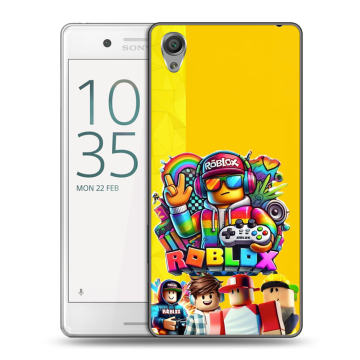 Пластиковый чехол на Sony Xperia X Performance с принтом Roblox Роблокс