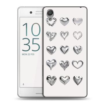 Пластиковый чехол на Sony Xperia X Performance с принтом Y2K сердечки Пластиковый чехол на Sony Xperia X Performance с принтом Y2K сердечки