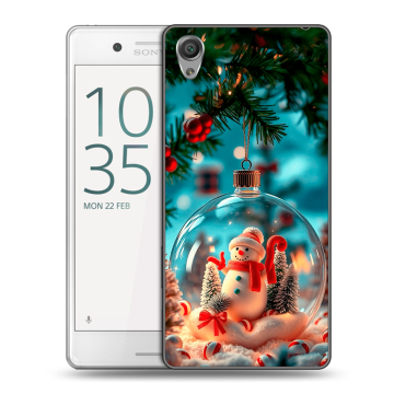 Пластиковый чехол на Sony Xperia X Performance с принтом Новый год