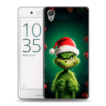 Пластиковый чехол на Sony Xperia X Performance с принтом Гринч Новый год Рождество