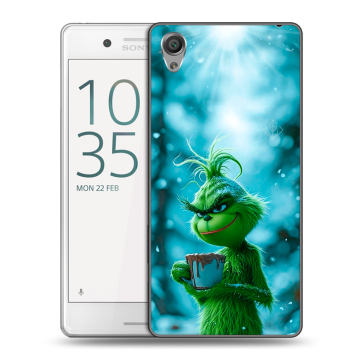 Пластиковый чехол на Sony Xperia X Performance с принтом Новый год гринч