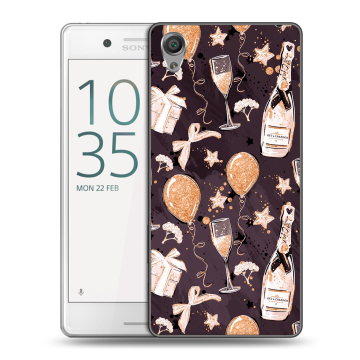 Пластиковый чехол на Sony Xperia X Performance с принтом Новый год