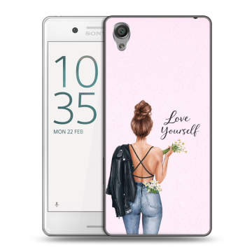Пластиковый чехол на Sony Xperia X Performance с принтом женский Пластиковый чехол на Sony Xperia X Performance с принтом женский