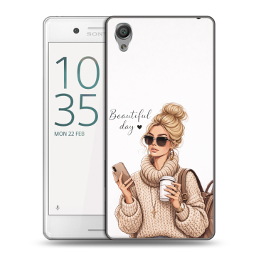 Пластиковый чехол на Sony Xperia X Performance с принтом женский Пластиковый чехол на Sony Xperia X Performance с принтом женский