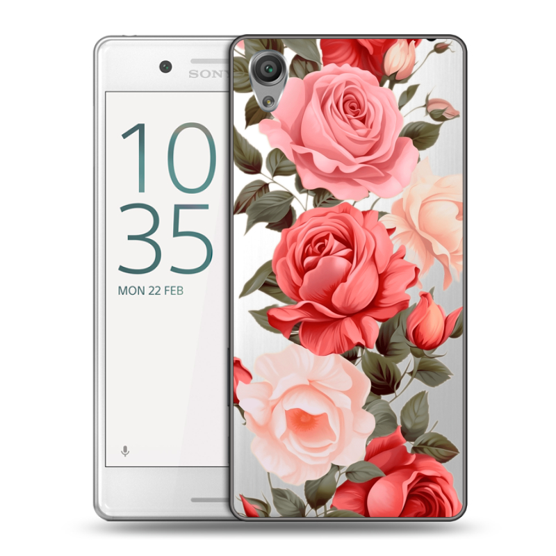 Пластиковый чехол на Sony Xperia X Performance с принтом Розы Пластиковый чехол на Sony Xperia X Performance с принтом Розы