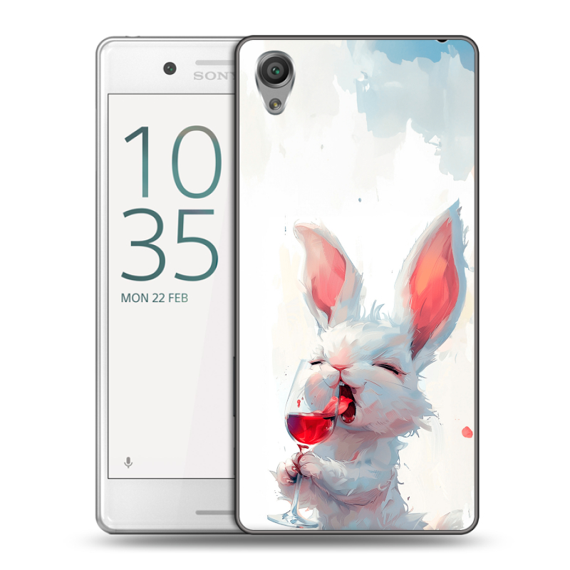 Пластиковый чехол на Sony Xperia X Performance с принтом кролик зайчик Пластиковый чехол на Sony Xperia X Performance с принтом кролик зайчик