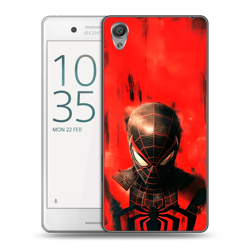Пластиковый чехол на Sony Xperia X Performance с принтом человек паук spiderman Пластиковый чехол на Sony Xperia X Performance с принтом человек паук spiderman