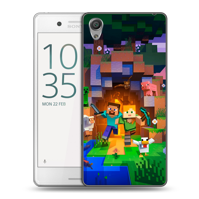 Пластиковый чехол на Sony Xperia X Performance с принтом Майнкрафт Minecraft Пластиковый чехол на Sony Xperia X Performance с принтом Майнкрафт Minecraft
