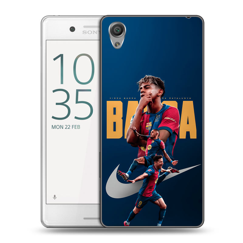 Пластиковый чехол на Sony Xperia X Performance с принтом Барселона Barca Yamal Пластиковый чехол на Sony Xperia X Performance с принтом Барселона Barca Yamal