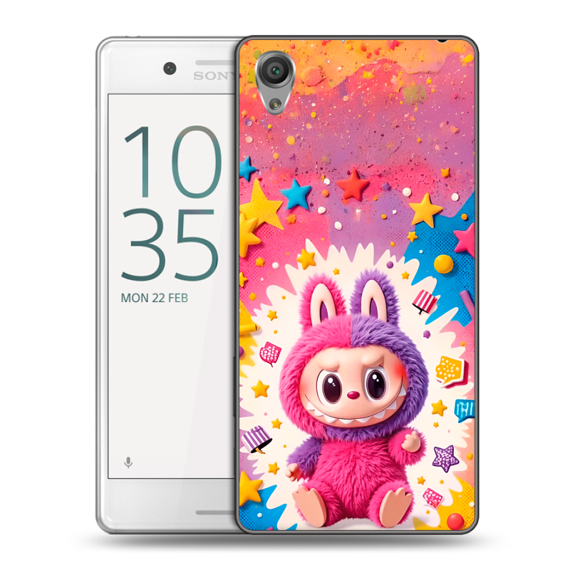 Пластиковый чехол на Sony Xperia X Performance с принтом Labubu Лабубу Пластиковый чехол на Sony Xperia X Performance с принтом Labubu Лабубу