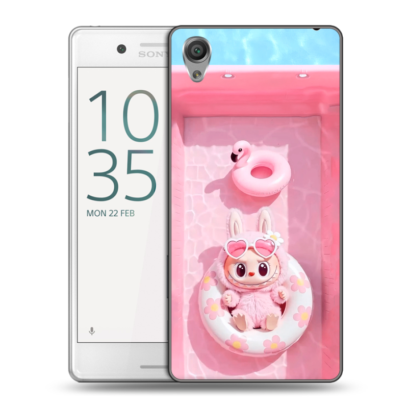 Пластиковый чехол на Sony Xperia X Performance с принтом Labubu Лабубу Пластиковый чехол на Sony Xperia X Performance с принтом Labubu Лабубу