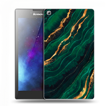 Силиконовый чехол на планшета Lenovo Tab 3 7 с принтом Мрамор зеленое золото Силиконовый чехол на планшета Lenovo Tab 3 7 с принтом Мрамор зеленое золото