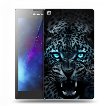 Силиконовый чехол на планшета Lenovo Tab 3 7 с принтом Темный леопард Силиконовый чехол на планшета Lenovo Tab 3 7 с принтом Темный леопард