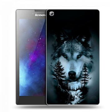 Силиконовый чехол на планшета Lenovo Tab 3 7 с принтом Лесной волк Силиконовый чехол на планшета Lenovo Tab 3 7 с принтом Лесной волк