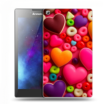 Силиконовый чехол на планшета Lenovo Tab 3 7 с принтом Сердечки Силиконовый чехол на планшета Lenovo Tab 3 7 с принтом Сердечки