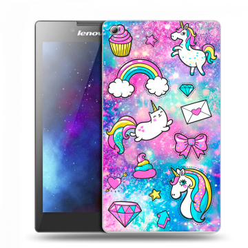 Силиконовый чехол на Lenovo Tab 3 7 с принтом Единороги