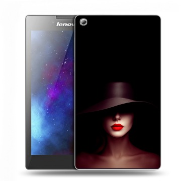 Силиконовый чехол на Lenovo Tab 3 7 с принтом Девушка в шляпе