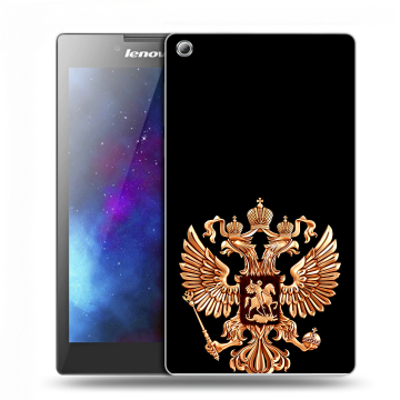 Силиконовый чехол на Lenovo Tab 3 7 с принтом Герб России золотой Силиконовый чехол на Lenovo Tab 3 7 с принтом Герб России золотой