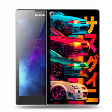 Силиконовый чехол на Lenovo Tab 3 7 с принтом Гоночные машины