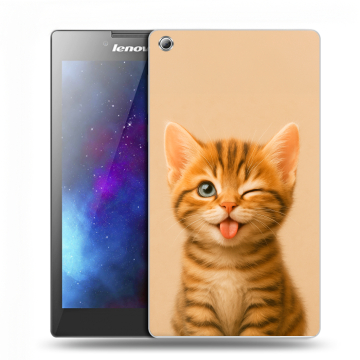 Силиконовый чехол на Lenovo Tab 3 7 с принтом котенок