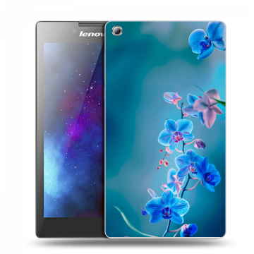 Силиконовый чехол на Lenovo Tab 3 7 с принтом Голубые цветы