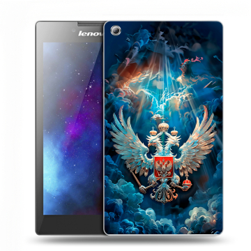 Силиконовый чехол на Lenovo Tab 3 7 с принтом Герб флаг России
