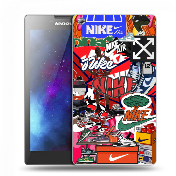 Силиконовый чехол на Lenovo Tab 3 7 с принтом Найк Nike яркий