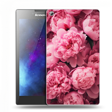 Силиконовый чехол на Lenovo Tab 3 7 с принтом цветы пионы
