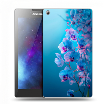 Силиконовый чехол на Lenovo Tab 3 7 с принтом голубые орхидеи