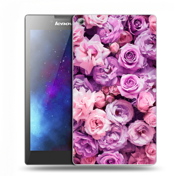 Силиконовый чехол на Lenovo Tab 3 7 с принтом лавандовые розы