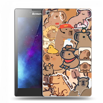 Силиконовый чехол на Lenovo Tab 3 7 с принтом капибара