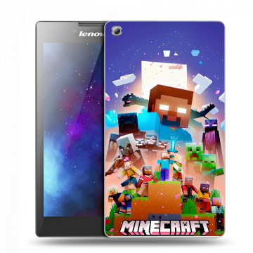 Силиконовый чехол на Lenovo Tab 3 7 с принтом Майнкрафт Minecraft Силиконовый чехол на Lenovo Tab 3 7 с принтом Майнкрафт Minecraft