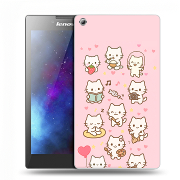 Силиконовый чехол на Lenovo Tab 3 7 с принтом Hello Kitty Хелоу Кити