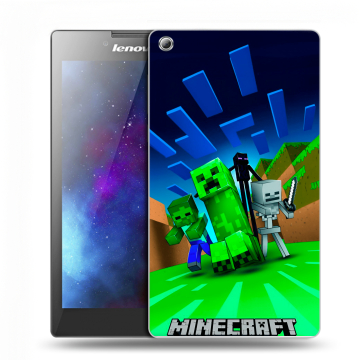 Силиконовый чехол на Lenovo Tab 3 7 с принтом Майнкрафт Силиконовый чехол на Lenovo Tab 3 7 с принтом Майнкрафт