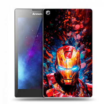 Силиконовый чехол на Lenovo Tab 3 7 с принтом Железный человек Ironman