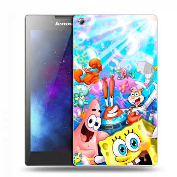 Силиконовый чехол на Lenovo Tab 3 7 с принтом спанчбоб спанч боб