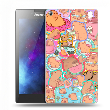 Силиконовый чехол на Lenovo Tab 3 7 с принтом капибары