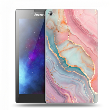Силиконовый чехол на Lenovo Tab 3 7 с принтом розовый мрамор