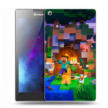 Силиконовый чехол на Lenovo Tab 3 7 с принтом Майнкрафт Minecraft Силиконовый чехол на Lenovo Tab 3 7 с принтом Майнкрафт Minecraft