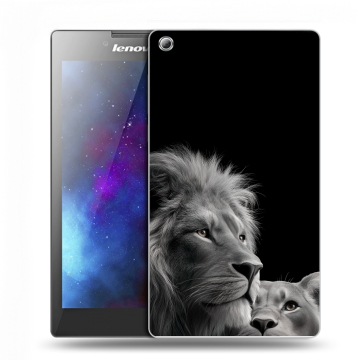 Силиконовый чехол на Lenovo Tab 3 7 с принтом Лев кошки