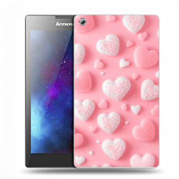 Силиконовый чехол на Lenovo Tab 3 7 с принтом Сердечки