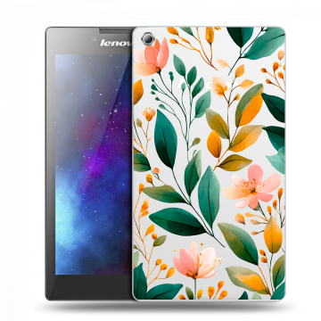 Силиконовый чехол на Lenovo Tab 3 7 с принтом Цветы паттерн