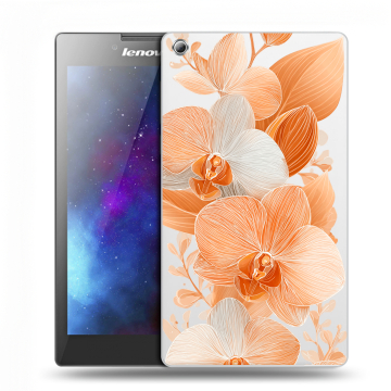 Силиконовый чехол на Lenovo Tab 3 7 с принтом Бежевые цветы