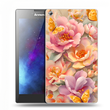 Силиконовый чехол на Lenovo Tab 3 7 с принтом Цветы и бабочки