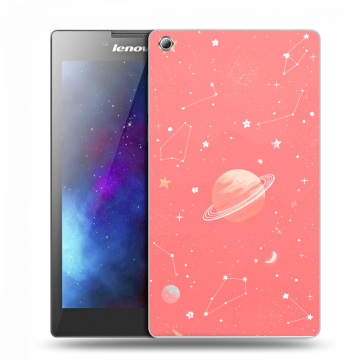 Силиконовый чехол на Lenovo Tab 3 7 с принтом Розовый космос