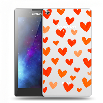 Силиконовый чехол на Lenovo Tab 3 7 с принтом Сердечки
