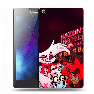 Силиконовый чехол на Lenovo Tab 3 7 с принтом Hazbin Hotel Отель Хазбин