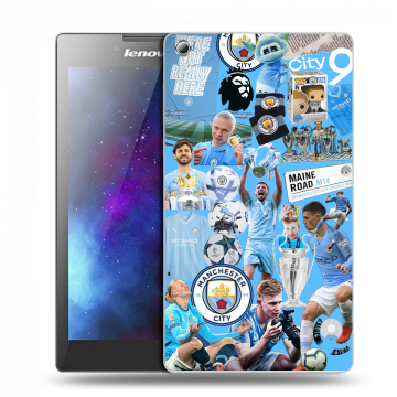 Силиконовый чехол на Lenovo Tab 3 7 с принтом Man City Манчестер Сити